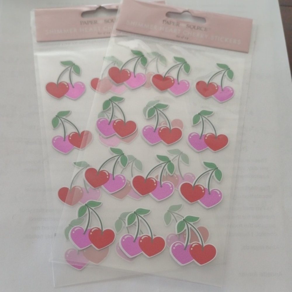 Cherry Heart Stickers PAPER SOURCE